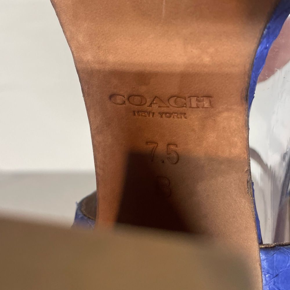 Coach Periwinkle Ankle, Strap Python Leather, Wed… - image 5